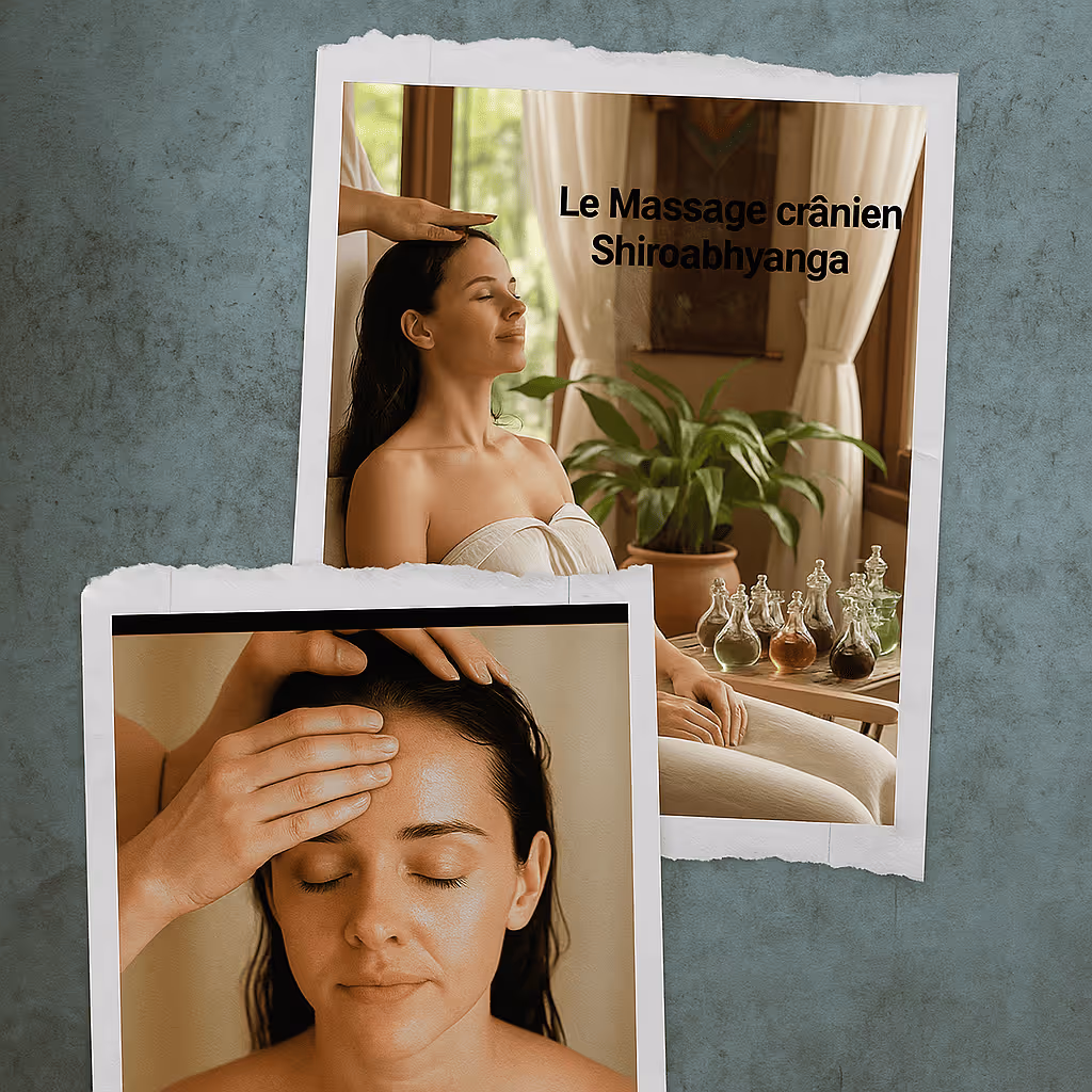 Image d'un massage crânien Shiroabhyanga